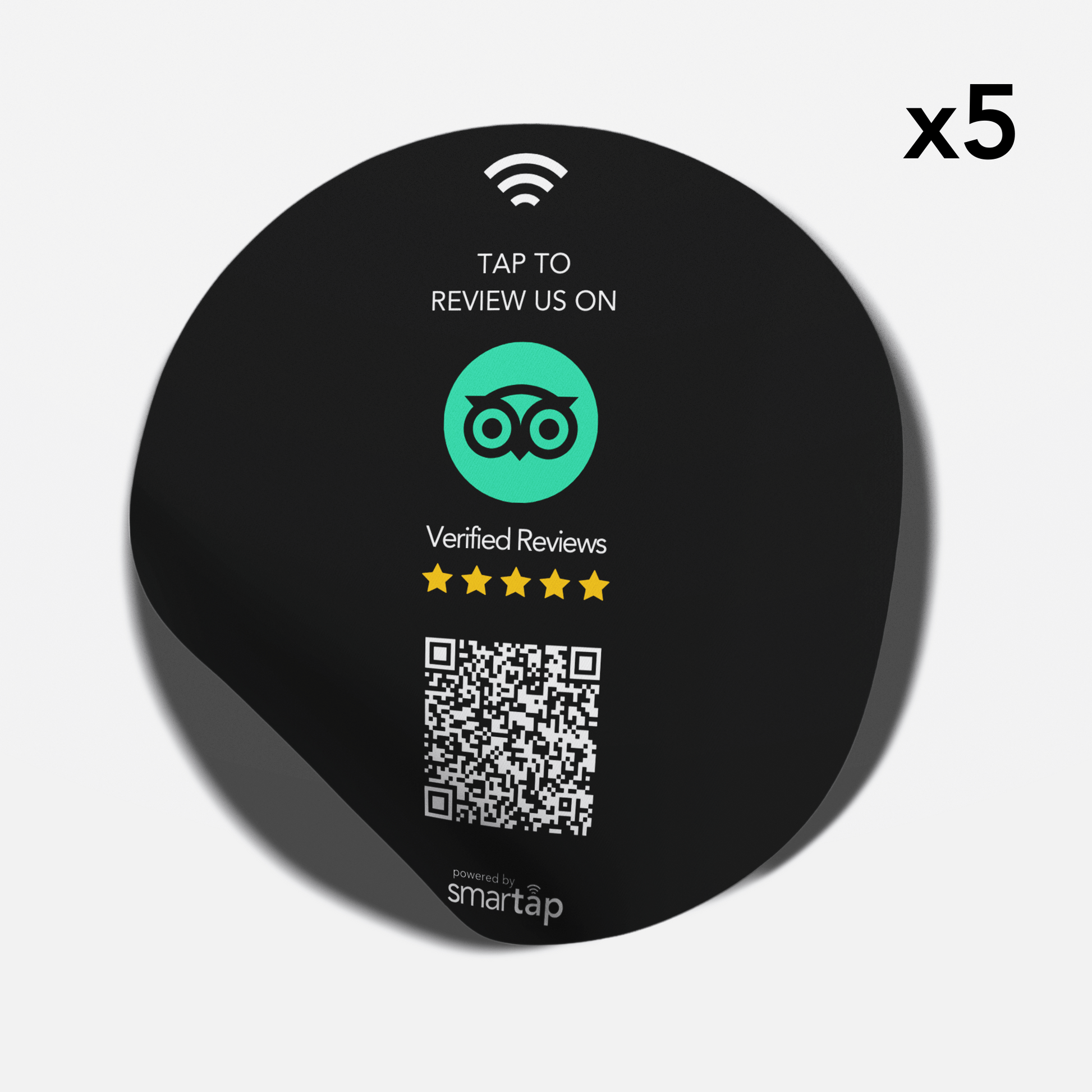 Tripadvisor Sticker pack of 5 with QR code for easy customer reviews and customizable info