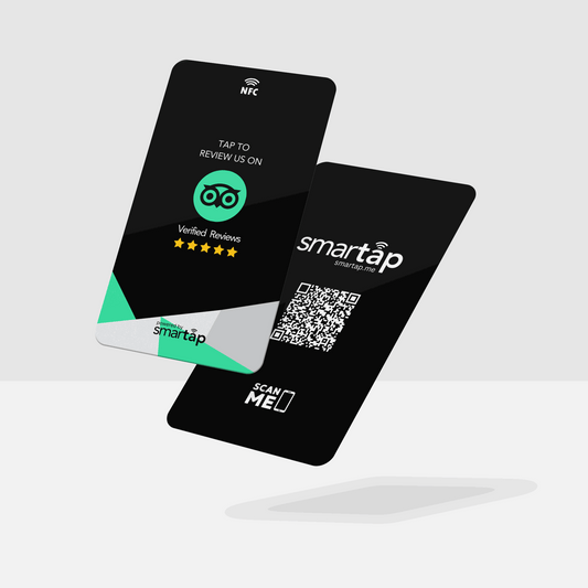 Tripadvisor Card plastic NFC and QR code smartcard for easy customer reviews and business promotion