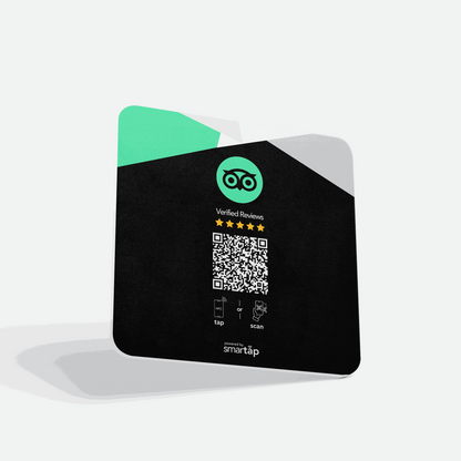 Tripadvisor Plaque acrylic NFC and QR code for easy 5-star review scanning and tapping