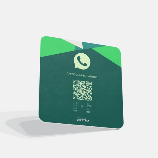 WhatsApp Plaque acrylic square with QR code and NFC for quick chat connection