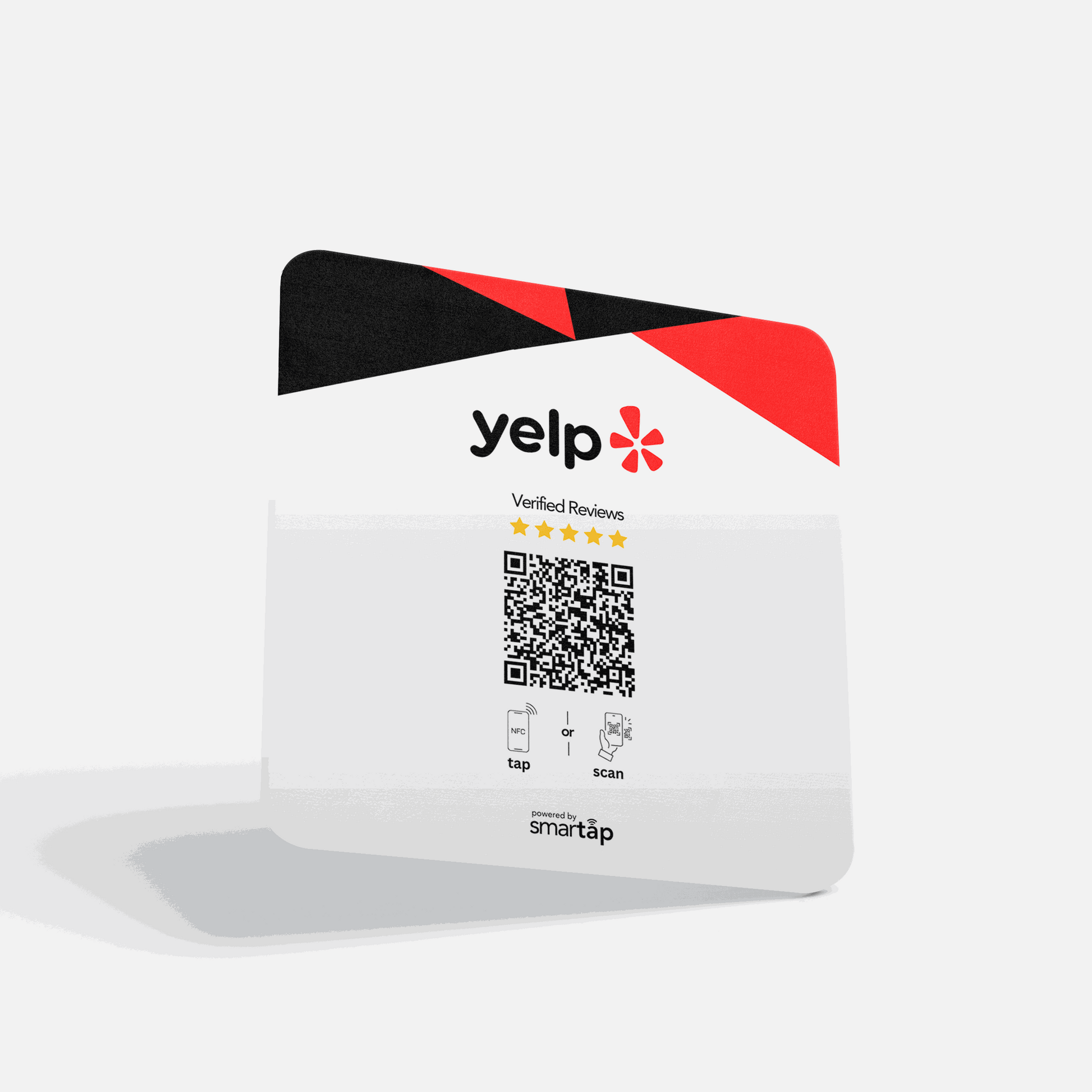 Yelp Plaque acrylic 3.9x3.9 inch with QR code and NFC for easy 5-star reviews and customer trust boost